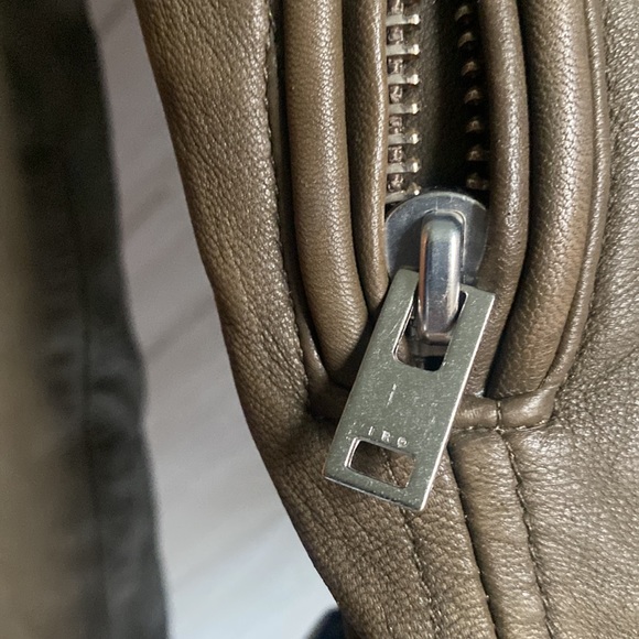 IRO Han leather Moto jacket 36 khaki - Picture 4 of 12